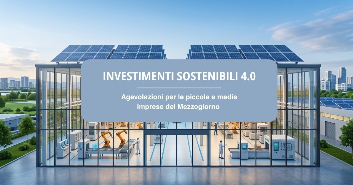 Copertina dell'articolo sul bando Investimenti Sostenibili 4.0 2026 per le PMI del Mezzogiorno